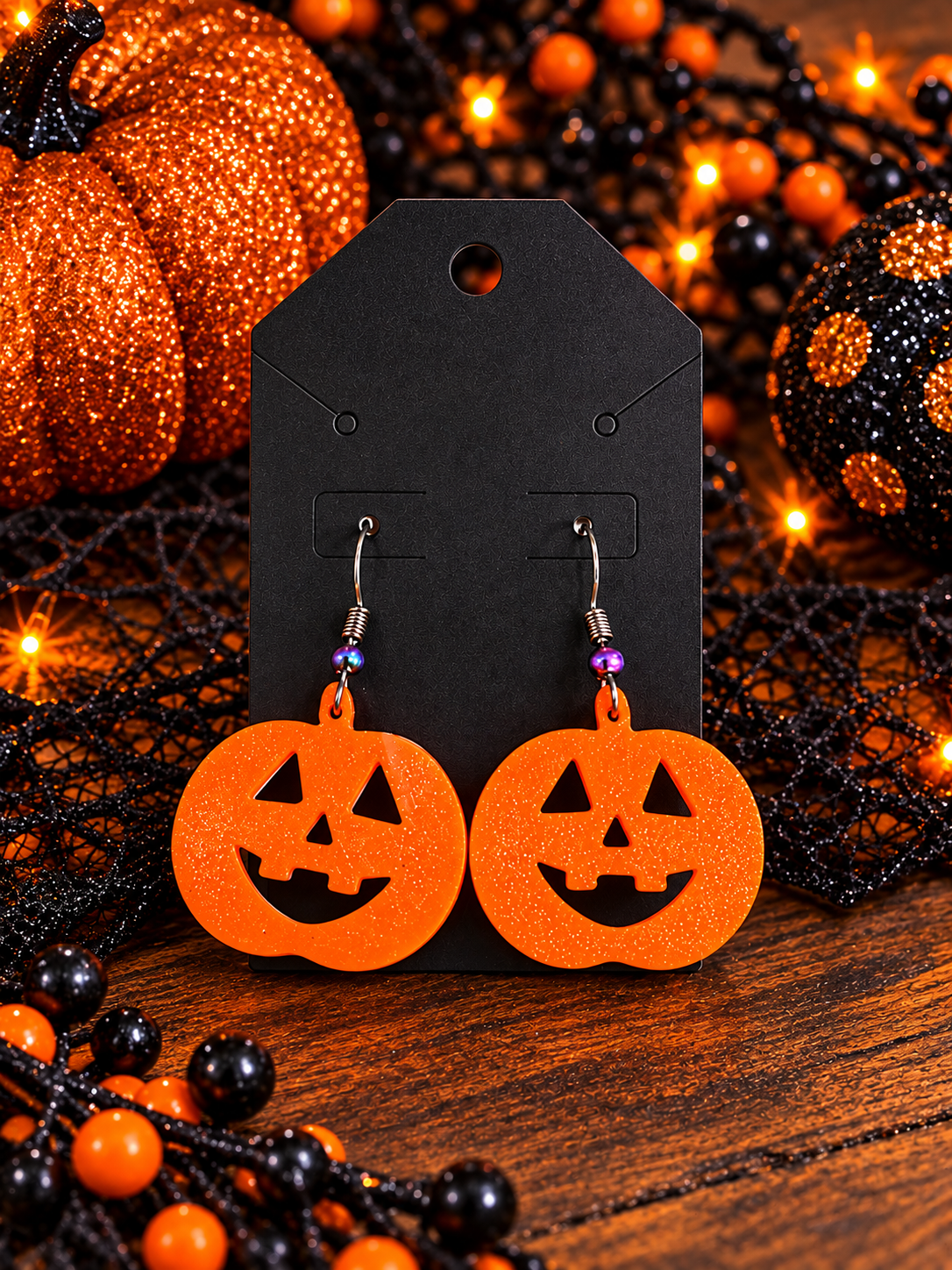 Jack o lantern earrings